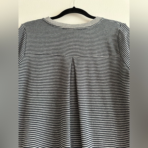J Jill Black & Gray Long Sleeve Cotton Dress With Pockets | Size Large Tall - Picture 6 of 7